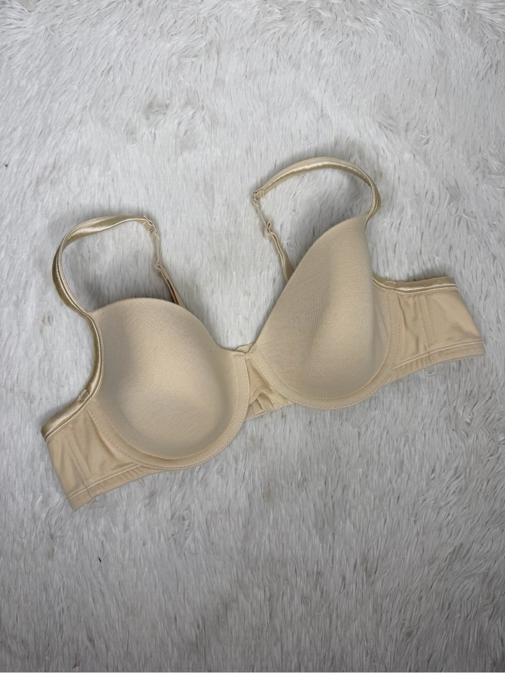 CACIQUE / cream nude cotton t-shirt bra / 42B
